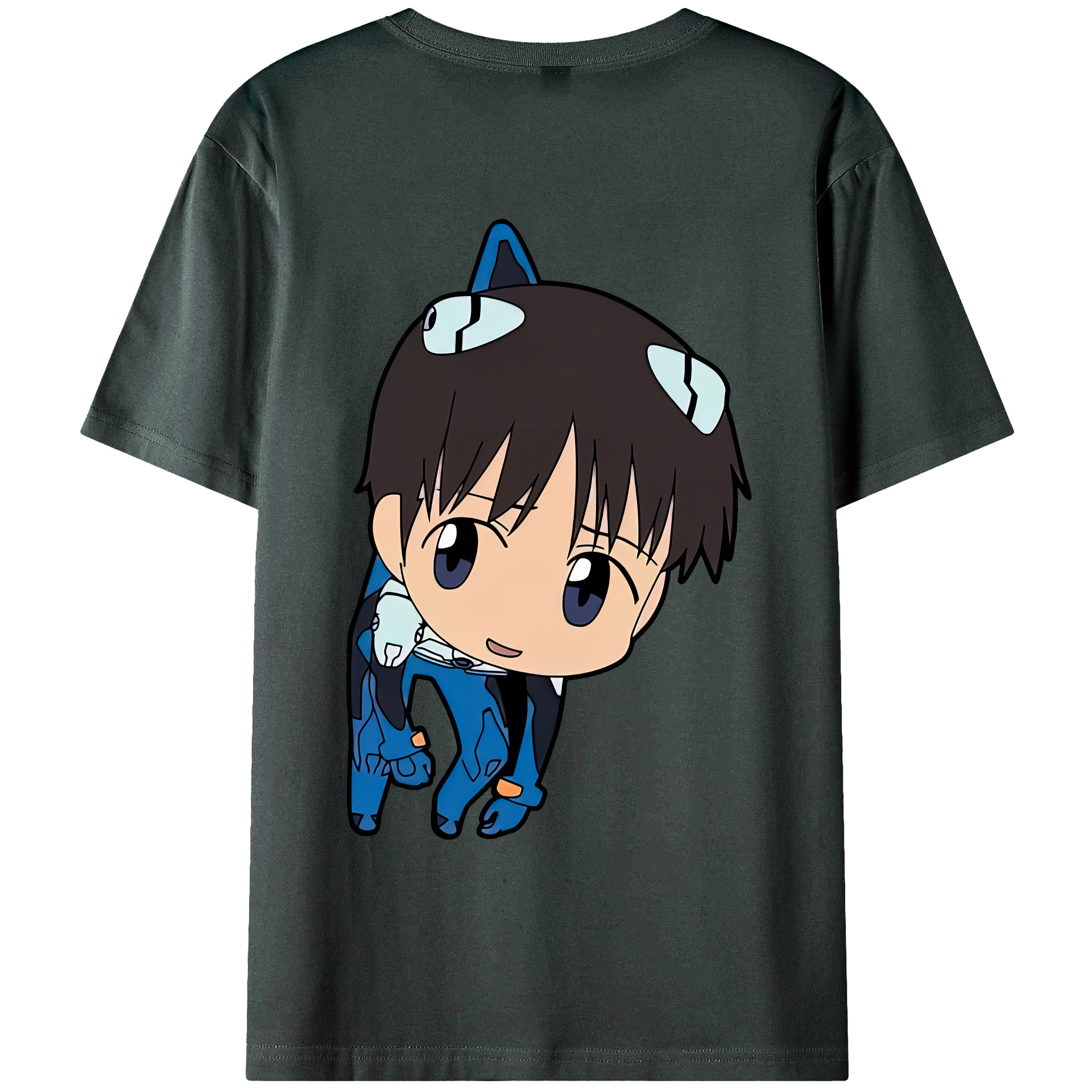 （画像用） EVA 新世紀エヴァンゲリオン 綿100％ メンズ半袖Tシャツ（バックプリント） 通気性